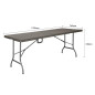 Table pliante rectangulaire en rotin PE Bolero marron 