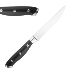 Couteaux à steak rivetés Olympia Premium avec manches en ABS noir (lot de 6)