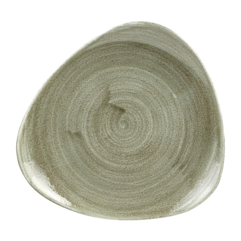 Assiettes triangulaires Churchill Stonecast Patina Antique Green 192mm (Lot de 12)