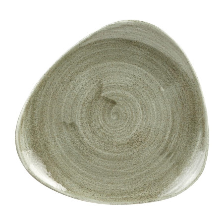 Assiettes triangulaires Churchill Stonecast Patina Antique Green 192mm (Lot de 12)