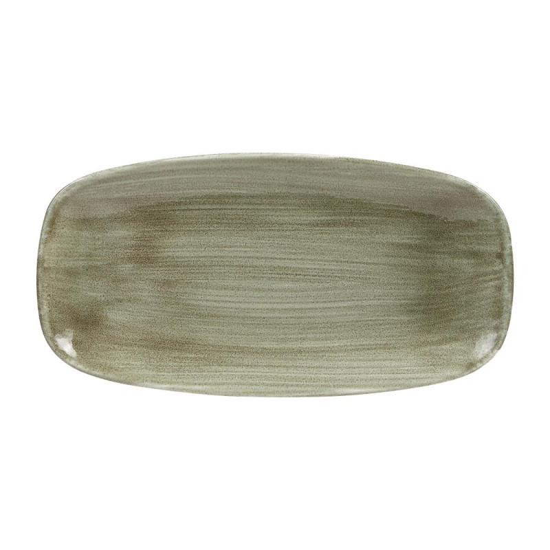 Assiettes oblongues Churchill Stonecast Patina Antique Green 298mm (Lot de 12)