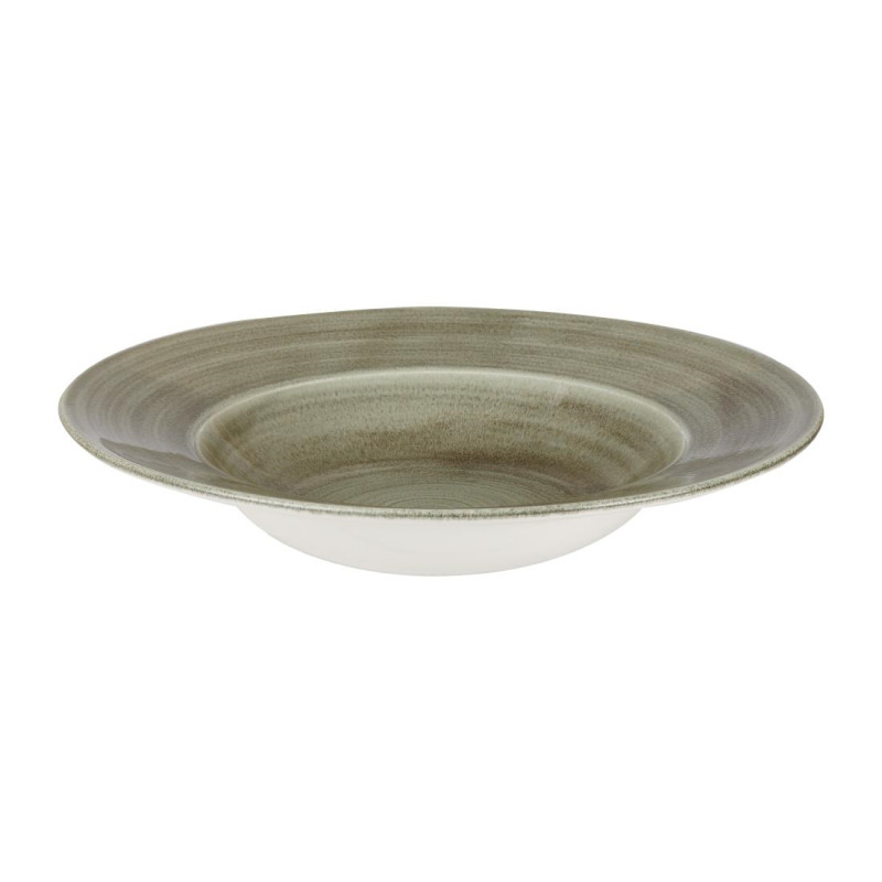 Bols bord large Churchill Stonecast Patina Antique Wide Green 280mm (Lot de 12)
