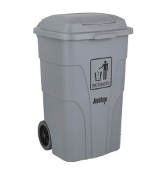 Poubelle à roulettes  avec pédale Jantex 120L grise