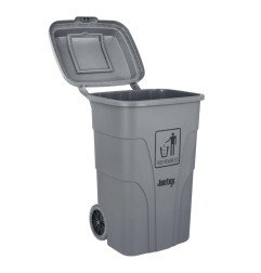 Poubelle à roulettes  avec pédale Jantex 120L grise