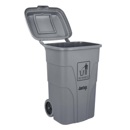 Poubelle à roulettes  avec pédale Jantex 120L grise