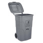 Poubelle à roulettes  avec pédale Jantex 120L grise