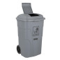 Poubelle à roulettes  avec pédale Jantex 120L grise