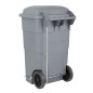 Poubelle à roulettes  avec pédale Jantex 120L grise