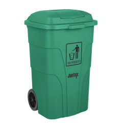 Poubelle à roulettes  avec pédale Jantex 120L verte