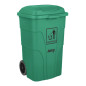 Poubelle à roulettes  avec pédale Jantex 120L verte