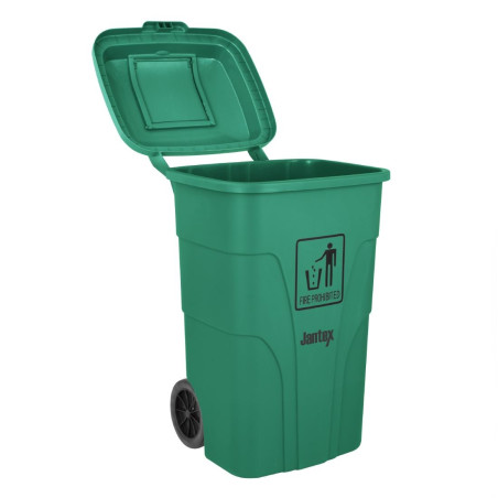 Poubelle à roulettes  avec pédale Jantex 120L verte
