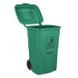 Poubelle à roulettes  avec pédale Jantex 120L verte