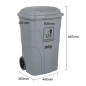 Poubelle à roulettes  avec pédale Jantex 120L grise