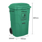 Poubelle à roulettes  avec pédale Jantex 120L verte