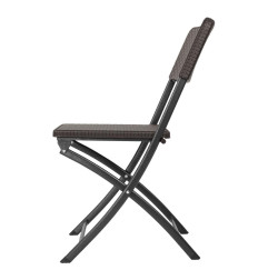 Chaises pliantes en rotin PE Bolero marron (lot de 2)