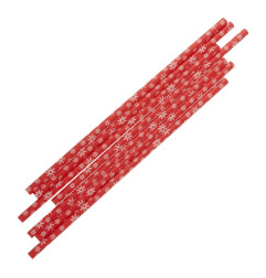 Pailles en papier Fiesta Compostable flocon de neige 210mm (lot de 250)