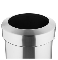 Poubelle en acier brossé Bolero avec couvercle ouvert 70L