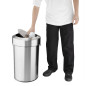 Poubelle en acier brossé Bolero avec couvercle basculant 70L