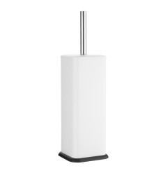 Brosse et support WC carré blanc Jantex