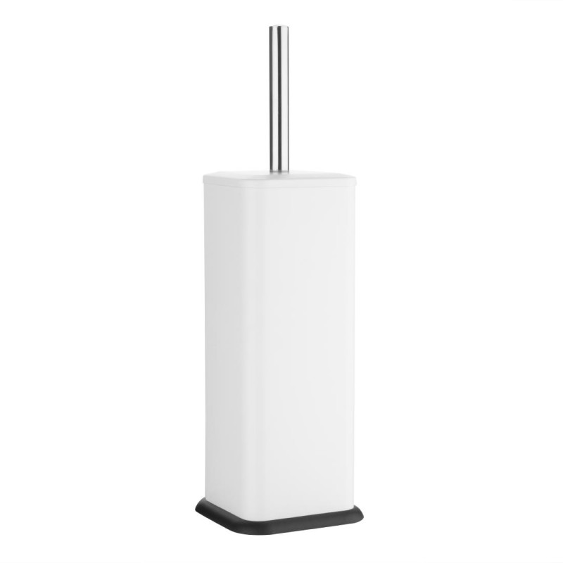 Brosse et support WC carré blanc Jantex