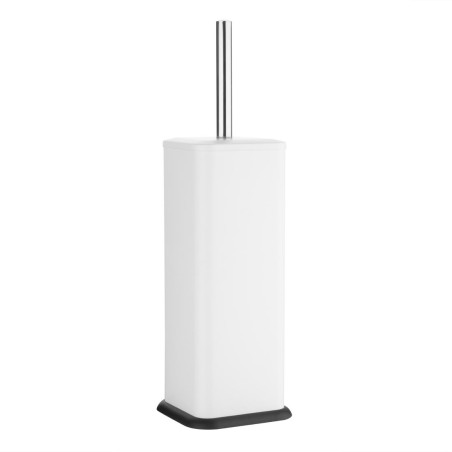Brosse et support WC carré blanc Jantex