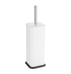Brosse et support WC carré blanc Jantex