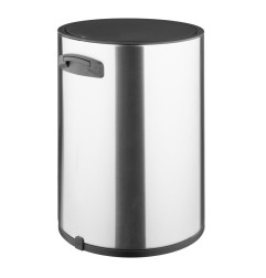 Poubelle à pédale ronde en acier brossé Jantex 3L