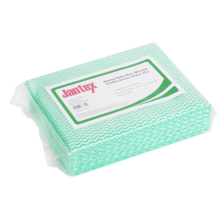 Chiffons non tissés très résistants Jantex verts (lot de 25)