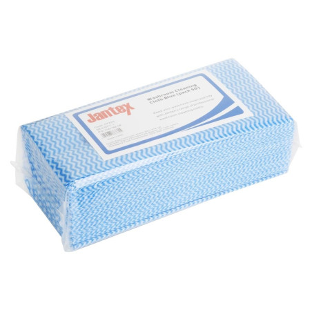 Chiffons de nettoyage salle de bain Jantex bleus (lot de 50)