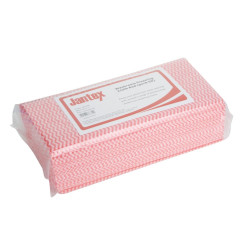 Chiffons de nettoyage salle de bain Jantex rouges (lot de 50)