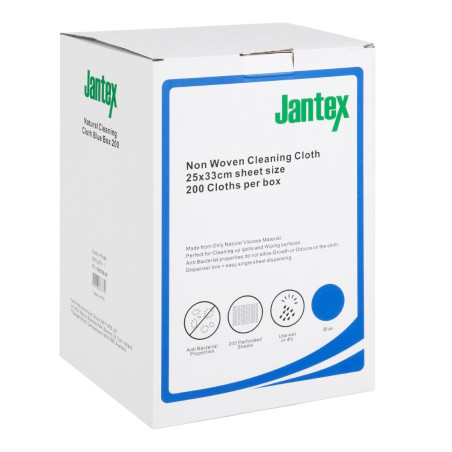 Chiffons de nettoyage compostables bleus Jantex Green (lot de 200)