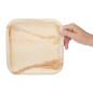 Assiettes creuses carrées en feuilles de palmier Fiesta Compostable 200mm (lot de 100)