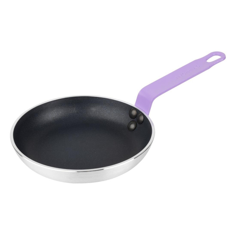 Poêle en aluminium antiadhésive Hygiplas Teflon Platinum Plus avec poignée violette 20cm