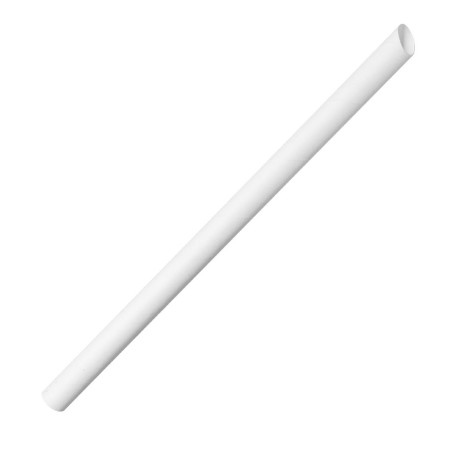 Pailles en papier pour bubble tea Fiesta Compostable blanches 12x210mm (lot de 150)