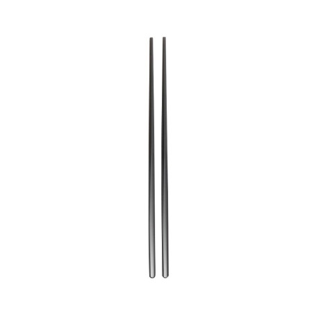 Set de baguettes réutilisables en inox 18/10 PVD Comas noires (lot de 12)