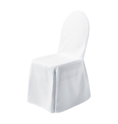Housse de chaise tricotée Excellent Dena sans noeuds blanche