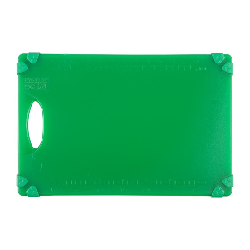 Planche à découper antidérapante professionnelle Hygiplas verte 458x306mm