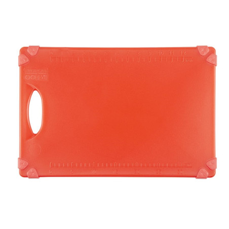 Planche à découper antidérapante professionnelle Hygiplas rouge 458x306mm