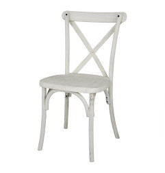 Chaises en résine à dossier croisé Bolero Manhattan blanches (lot de 4)
