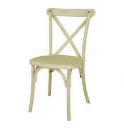 Chaises à dossier croisé en résine Bolero Manhattan effet bois naturel (lot de 4)