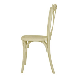 Chaises à dossier croisé en résine Bolero Manhattan effet bois naturel (lot de 4)