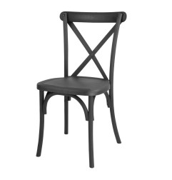 Chaises en résine à dossier croisé Manhattan Bolero noires (lot de 4)