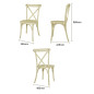 Chaises à dossier croisé en résine Bolero Manhattan effet bois naturel (lot de 4)
