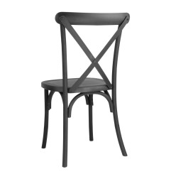 Chaises en résine à dossier croisé Manhattan Bolero noires (lot de 4)