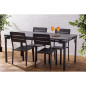 Table d'extérieur à lattes extensible Bolero Valletta grise 1800mm