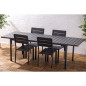 Table d'extérieur à lattes extensible Bolero Valletta grise 1800mm