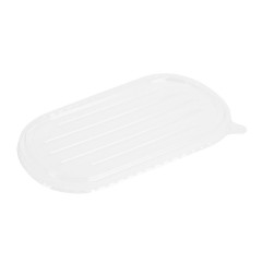 Couvercles PET pour barquettes ovales en bagasse Fiesta Recyclable 