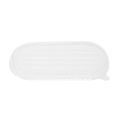 Couvercles PET pour barquettes ovales en bagasse Fiesta Recyclable 