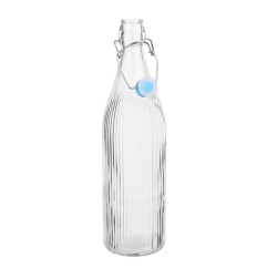 Bouteilles d'eau rainurées à bouchon mécanique Olympia 1L (lot de 6)