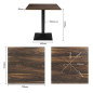 Table carrée Bolero Complete effet bois foncé 700mm